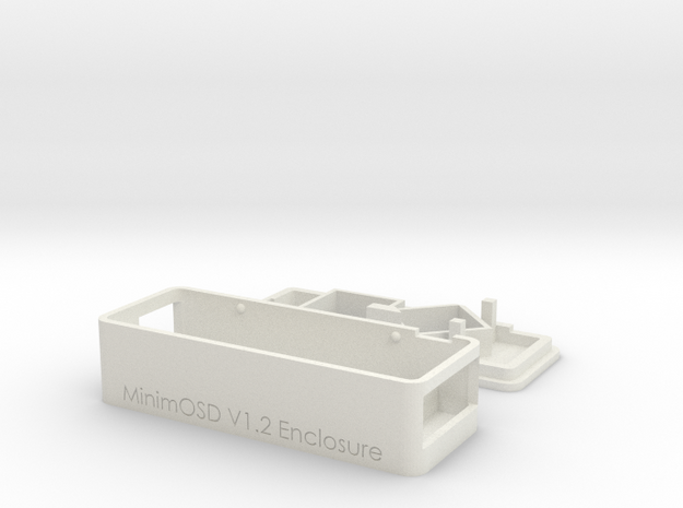 MinimOSD V1.1 & 1.2 enclosure with side opening in White Natural Versatile Plastic