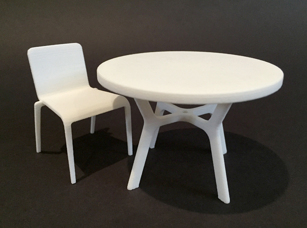42in Dia Table 1:12 scale in White Natural Versatile Plastic