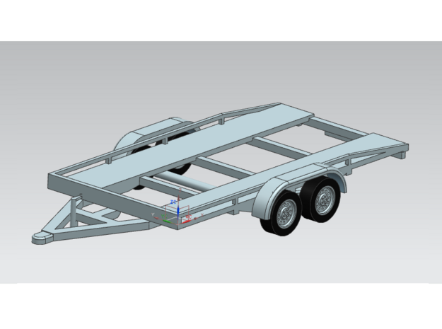PKW Autotransport Anhänger / car Trailer - 1:87 H0 in Tan Fine Detail Plastic