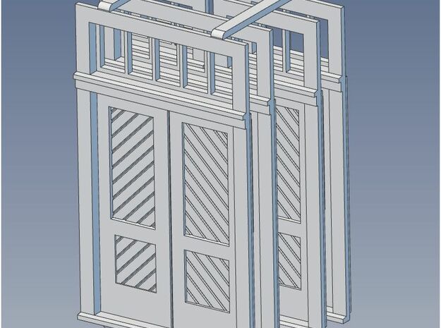 O Scale Booking Station Standard Door Set in Tan Fine Detail Plastic