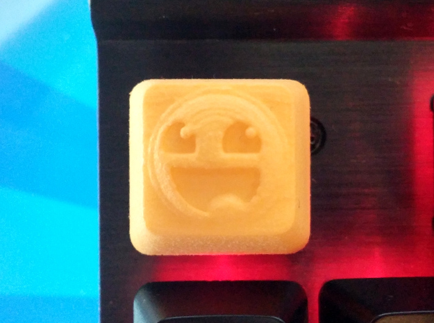 Awesome Face Cherry MX Keycap in Yellow Processed Versatile Plastic
