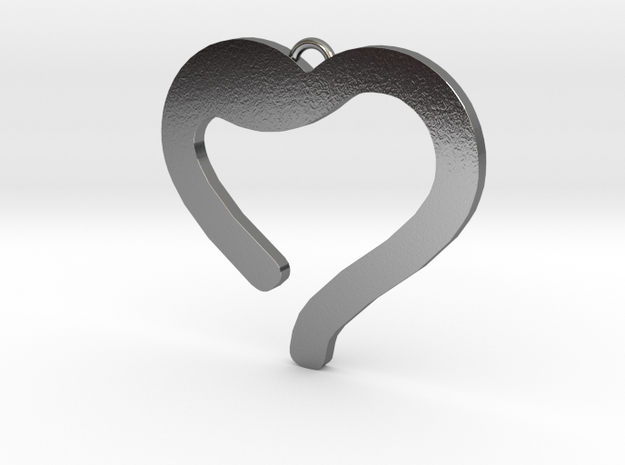 Thin Heart (2 mm) in Polished Silver