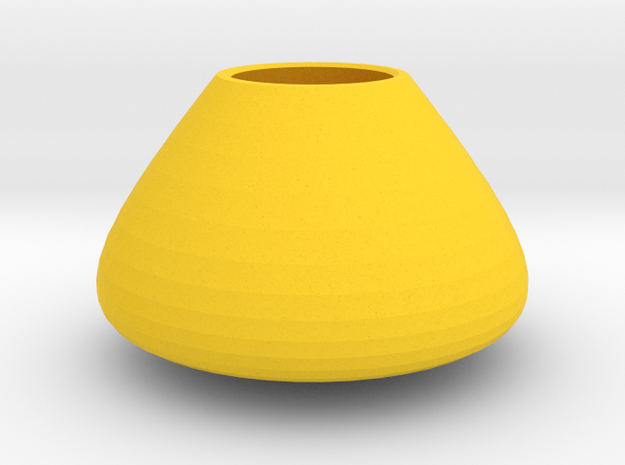 Bulky vase in Yellow Processed Versatile Plastic