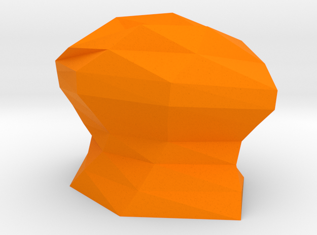 Futuristic vase in Orange Processed Versatile Plastic