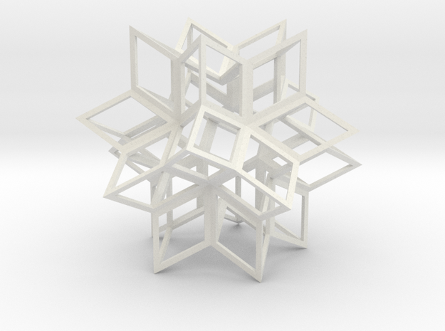 Rhombic Hexecontahedron, Open in White Natural Versatile Plastic