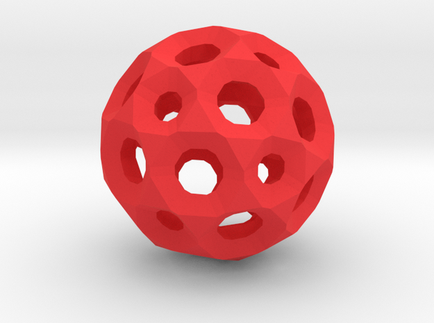 Sphere with holes in Red Processed Versatile Plastic