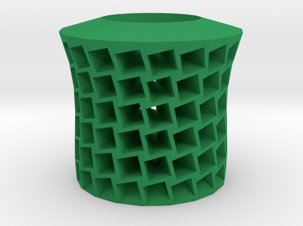 Square holes vase in Green Processed Versatile Plastic