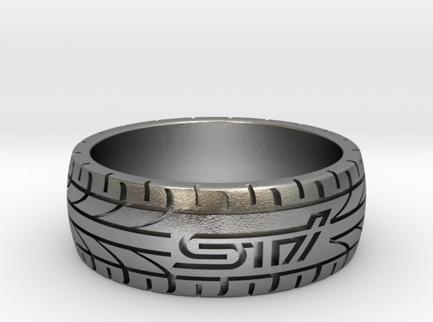 Subaru STI ring - 20 mm (US size 10) in Natural Silver