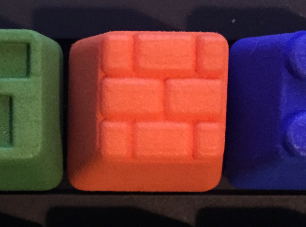 Brick Block Cherry MX Keycap in Orange Processed Versatile Plastic