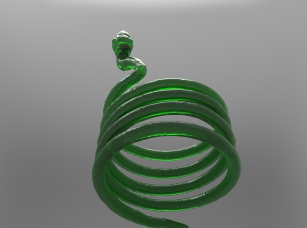 Snake Ring in Green Processed Versatile Plastic