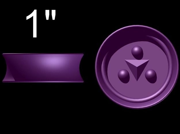 Ear Gauge Zelda Ocarina Shadow Medallion Set (1") in Purple Processed Versatile Plastic