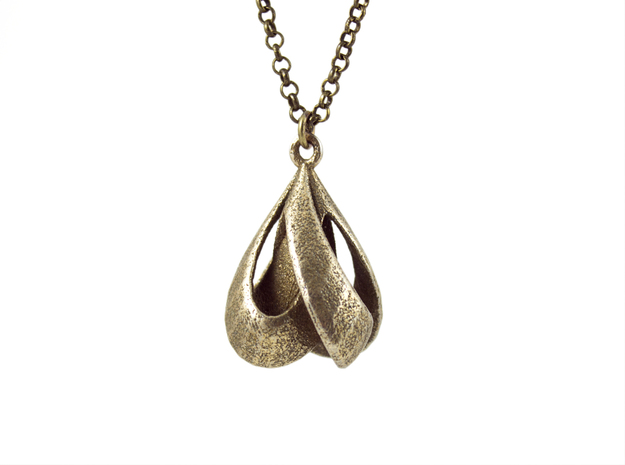 KNOT PENDANT in Polished Bronzed Silver Steel