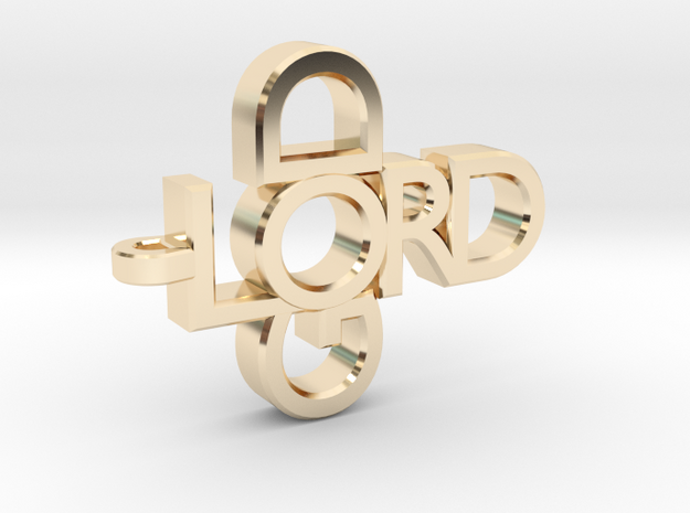 Lord God Pendant in 14K Yellow Gold