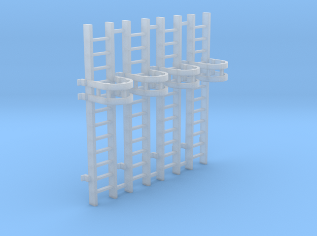 'HO Scale' - (4) 10' Caged Ladder in Tan Fine Detail Plastic
