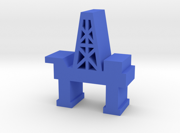 Game Piece, Oil Platform in Blue Processed Versatile Plastic