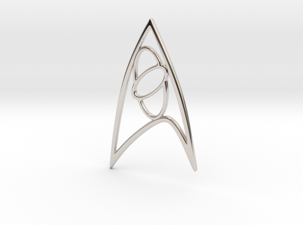 Star Trek - Starfleet Science Sign in Rhodium Plated Brass