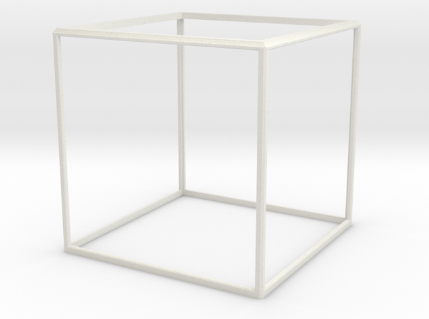 Cube Frame in White Natural Versatile Plastic