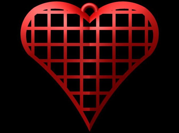 Heart Cage 2 in Red Processed Versatile Plastic