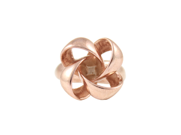 Knot Ring Size 7 in 14k Rose Gold Plated Brass
