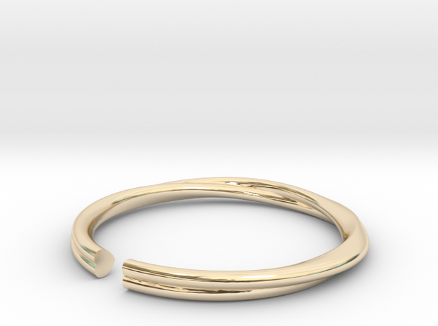 Mobius Hearts Ring in 14k Gold Plated Brass