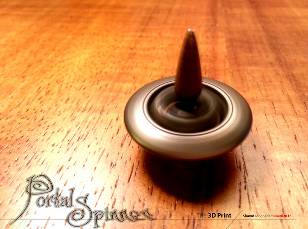 Portal Spinner in Polished Bronzed Silver Steel