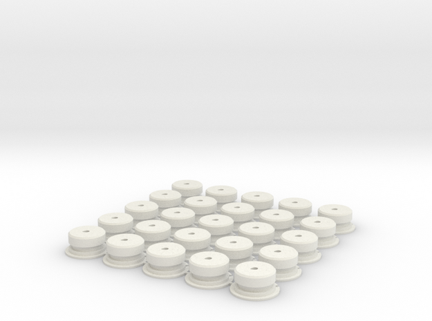 C-Cell Battery Base (25) in White Natural Versatile Plastic