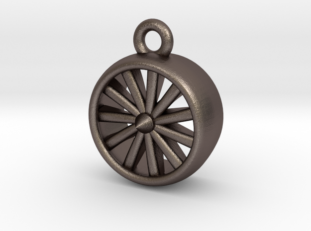 Jet Engine Pendant in Polished Bronzed Silver Steel