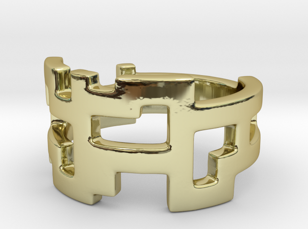 Ring Blocks - Size 4 in 18k Gold Plated Brass