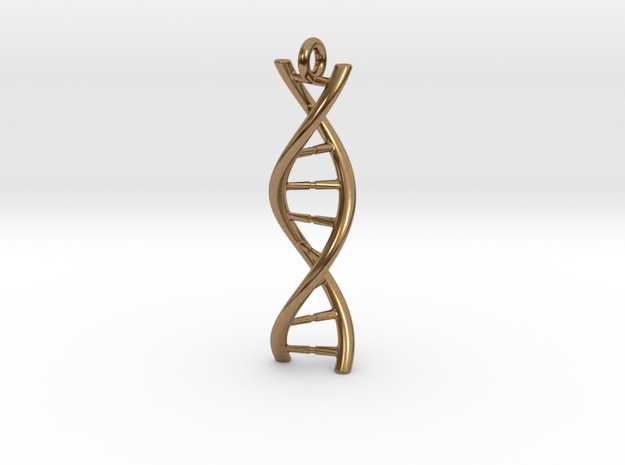 DNA Pendant with hook in Natural Brass