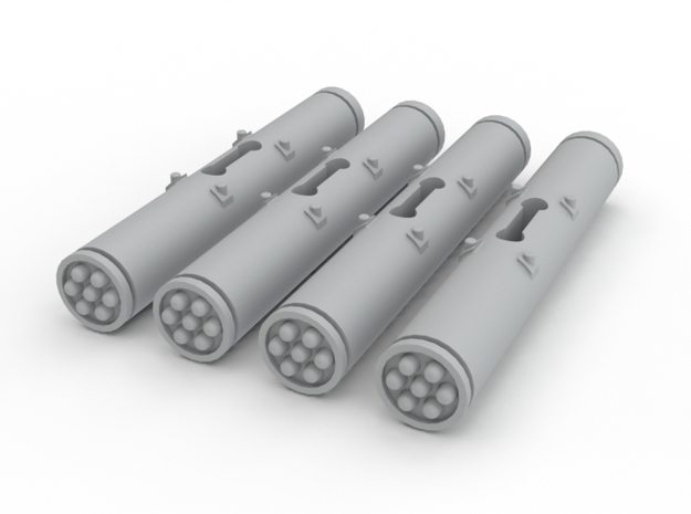 Dragonfy/Locust Small Rocket Pods (4) in White Processed Versatile Plastic