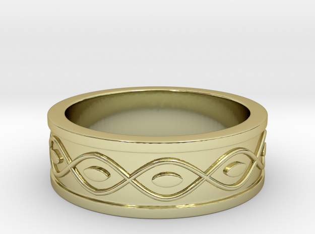 Ring with Eyes - Size 5 in 18k Gold Plated Brass