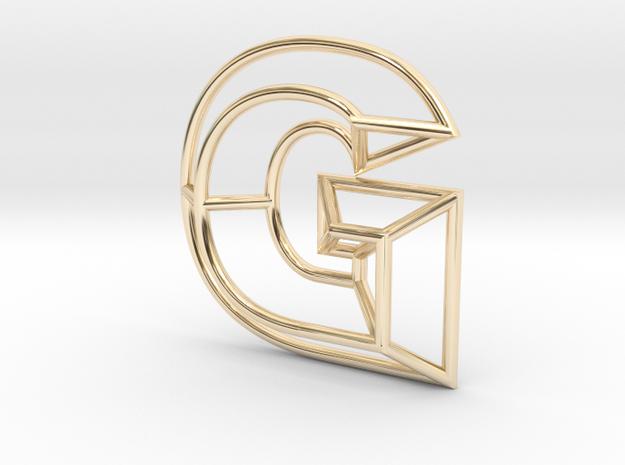 G Pendant in 14k Gold Plated Brass