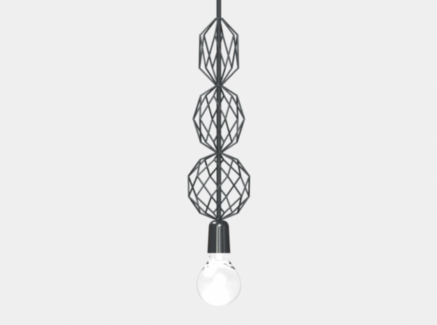 60x100  Hexajewel Pendant Light in Black Natural Versatile Plastic
