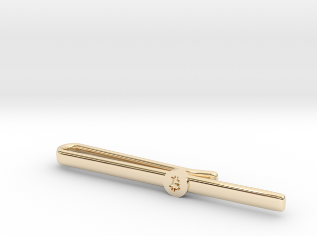 Bitcoin Tie Clip Simple in 14K Yellow Gold