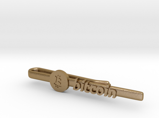 Bitcoin Tie Clip in Polished Gold Steel
