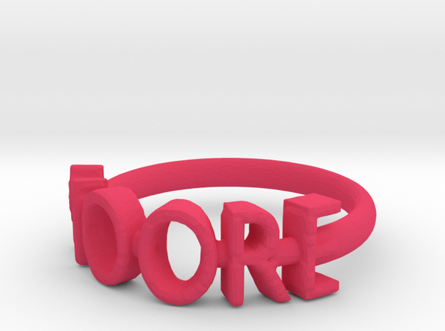 Moore Ring Size 7 in Pink Processed Versatile Plastic