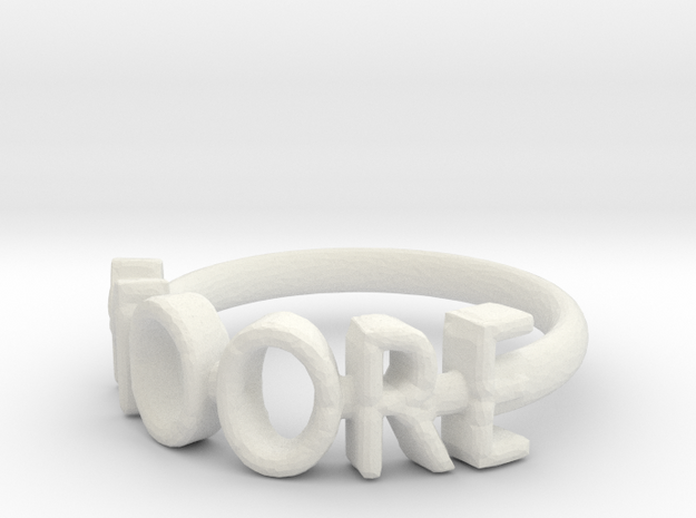 Moore Ring Size 6 in White Natural Versatile Plastic