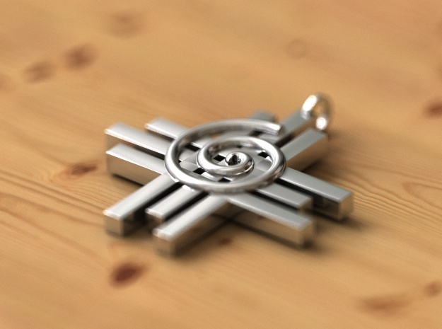 Cross pendant in Fine Detail Polished Silver