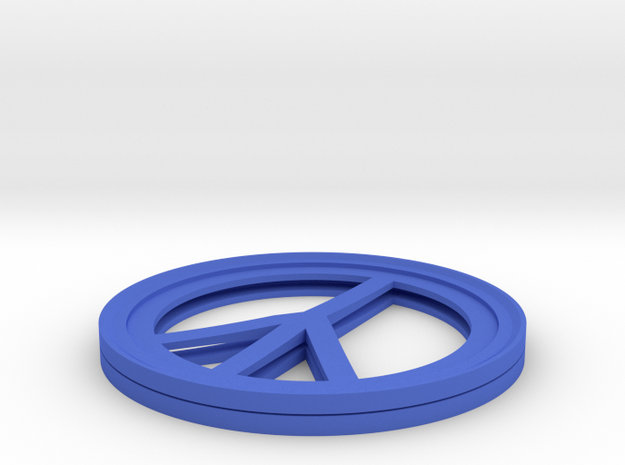 Peace Sign Coffee Cup Coaster (TWO PER SET) in Blue Processed Versatile Plastic