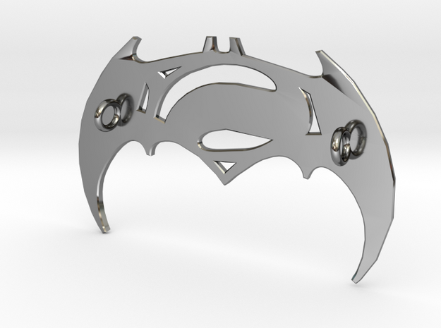 Batman V Superman Pendant in Fine Detail Polished Silver