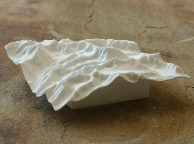 4'' Mt. Whitney Terrain Model, California, USA in White Natural Versatile Plastic