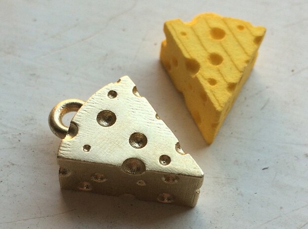 Swiss Cheese Pendant in Natural Brass