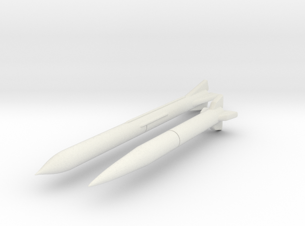MGM-5 Corporal and MGM-29 Sergeant Missiles 1/285  in White Natural Versatile Plastic
