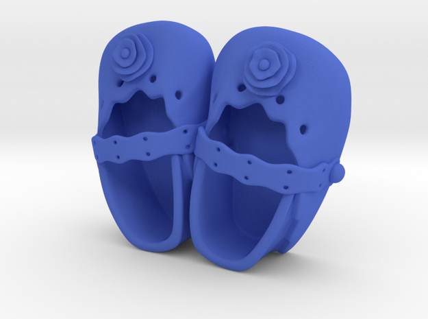 Baby Shower Decorations - Baby Shoes - One Color  in Blue Processed Versatile Plastic