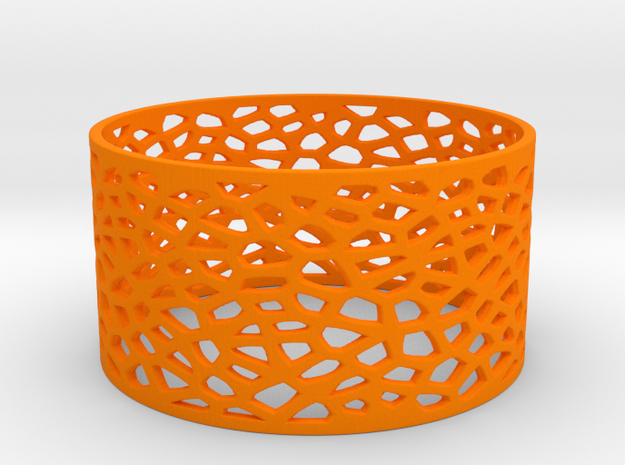Voronoi Bracelet 78mm in Orange Processed Versatile Plastic