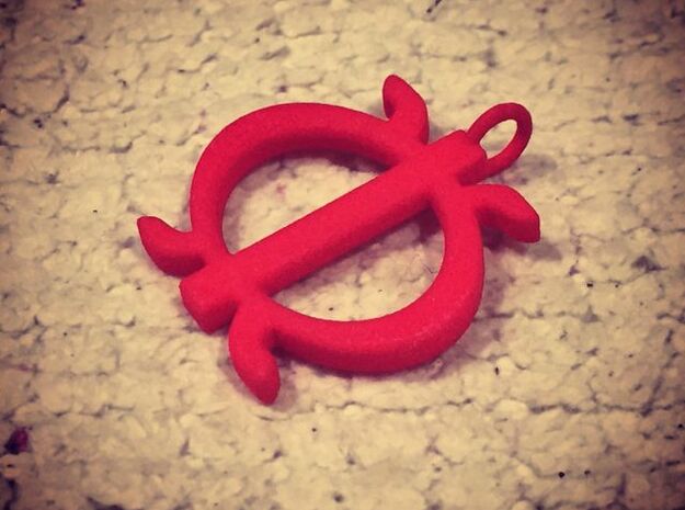 Wawa aba - African strength symbol (large) in Red Processed Versatile Plastic