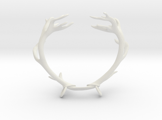 Red Deer Antler Necklace With Loops in White Natural Versatile Plastic