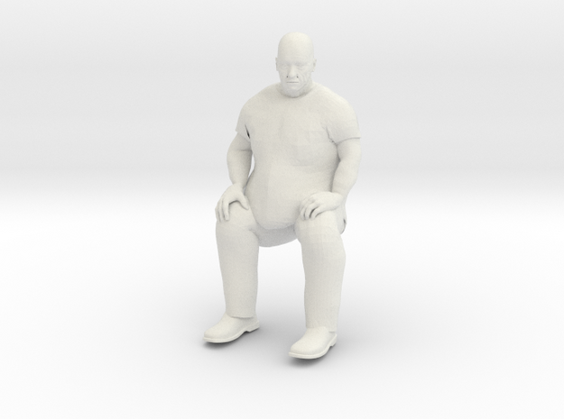 Big Guy Sitting 1/24 in White Natural Versatile Plastic