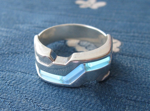 US5.5 Ring XXI: Tritium (Silver) in Polished Silver
