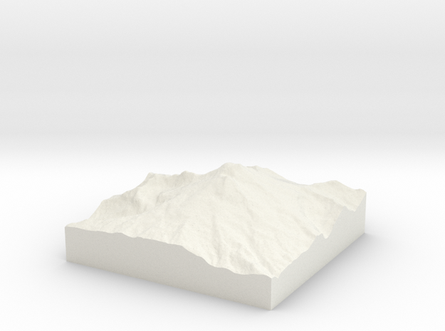 Tiny Mt. Baker, Washington in White Natural Versatile Plastic